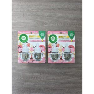 Air Wick Plug In Refills Vanilla Pink Papaya 4 Pack 1.34oz New